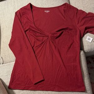 NWT Old Navy XL Burgundy Long Sleeve Top